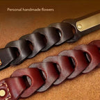 Genuine Leather Dog Collar & Leash Set