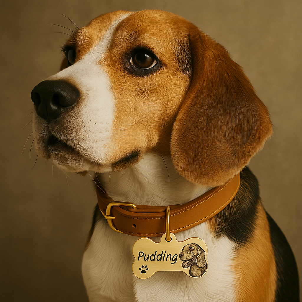 Personalized Solid Brass Bone Dog Tag